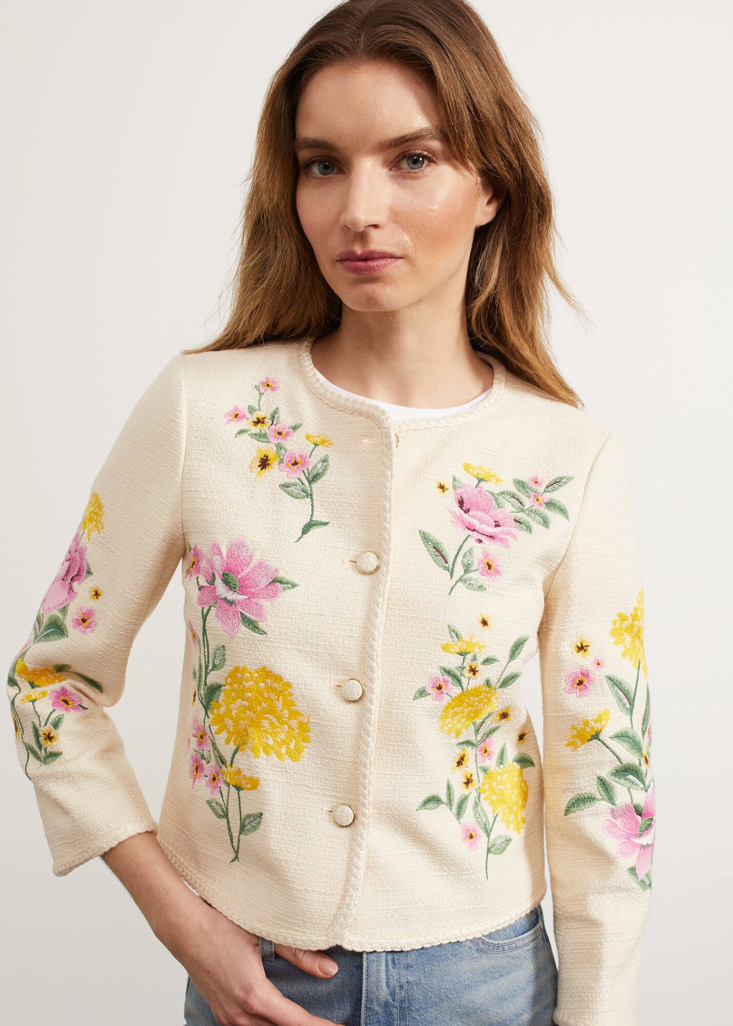 Hinton Floral Embroidered Jacket | Hobbs UK