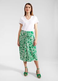 Petite Cassidy Skirt, Green Ivory, hi-res