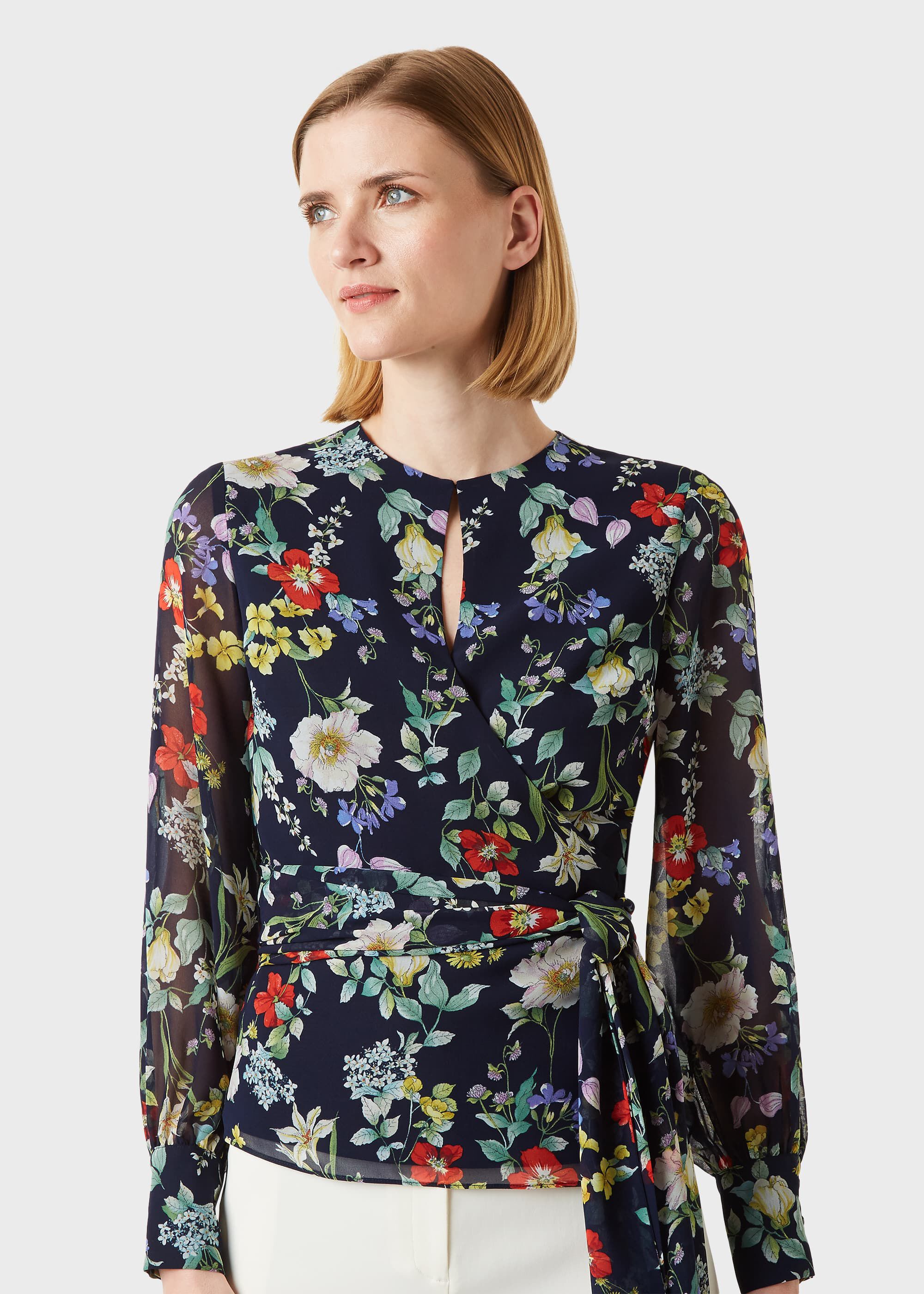Meadow Floral Wrap Blouse | Hobbs