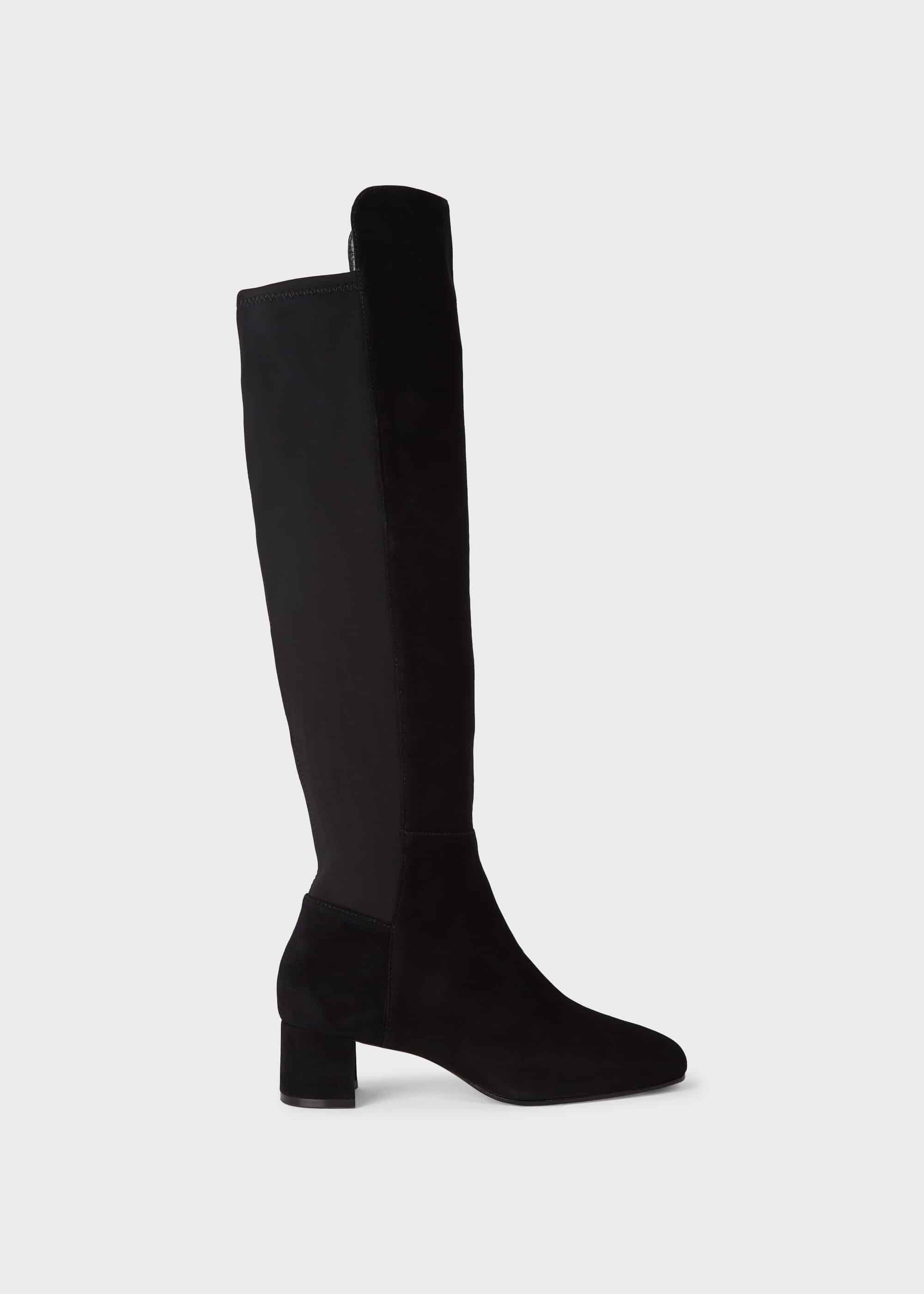 over the knee suede black boots