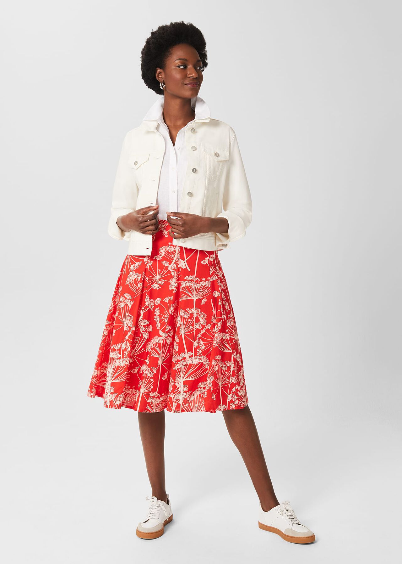 Melina Skirt, Coral Red Ivory, hi-res