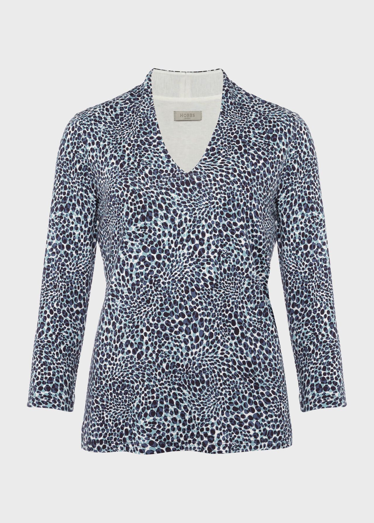 Aimee Printed Top, Blue Multi, hi-res