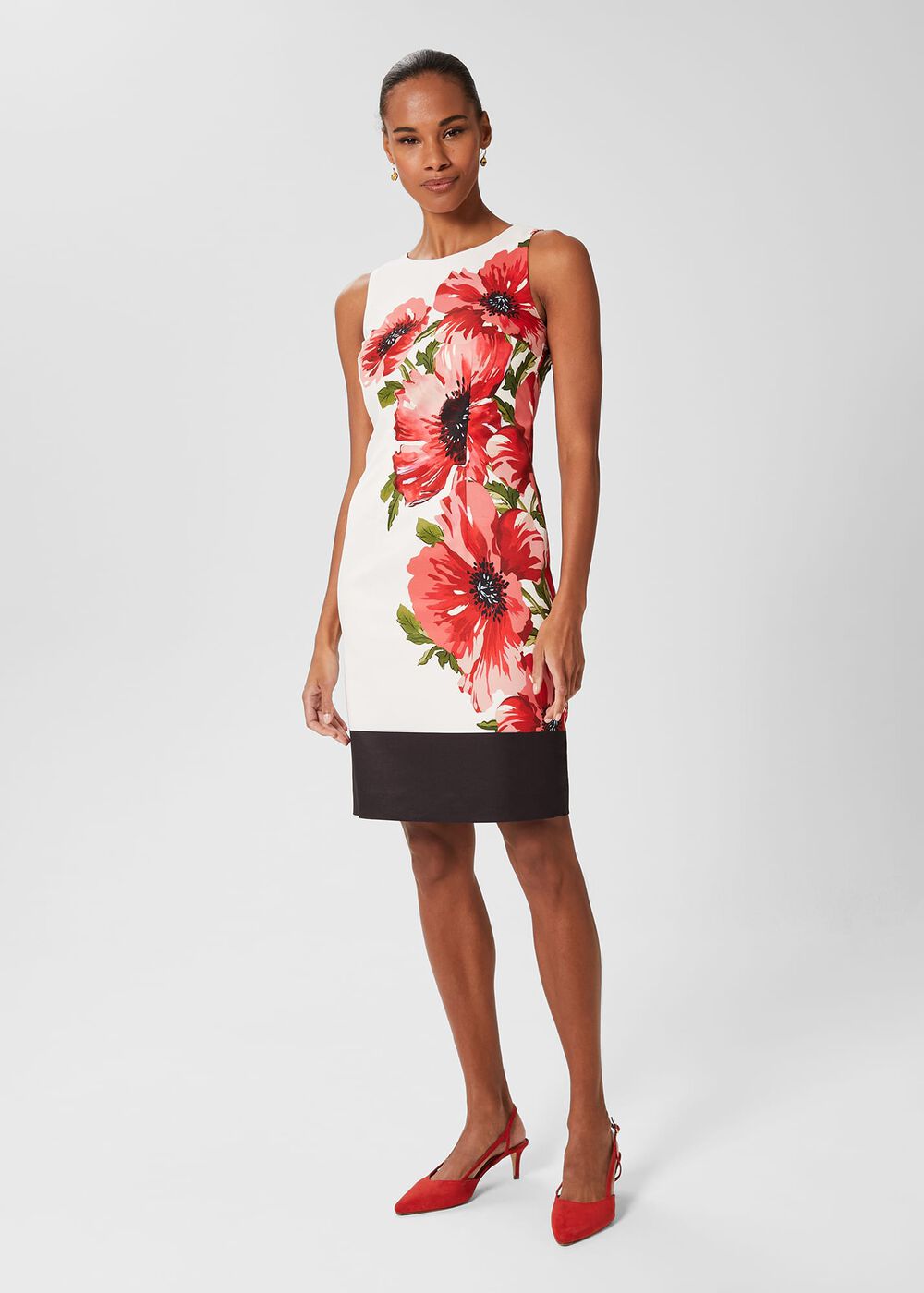 Moira Floral Shift Dress, Red Multi, hi-res