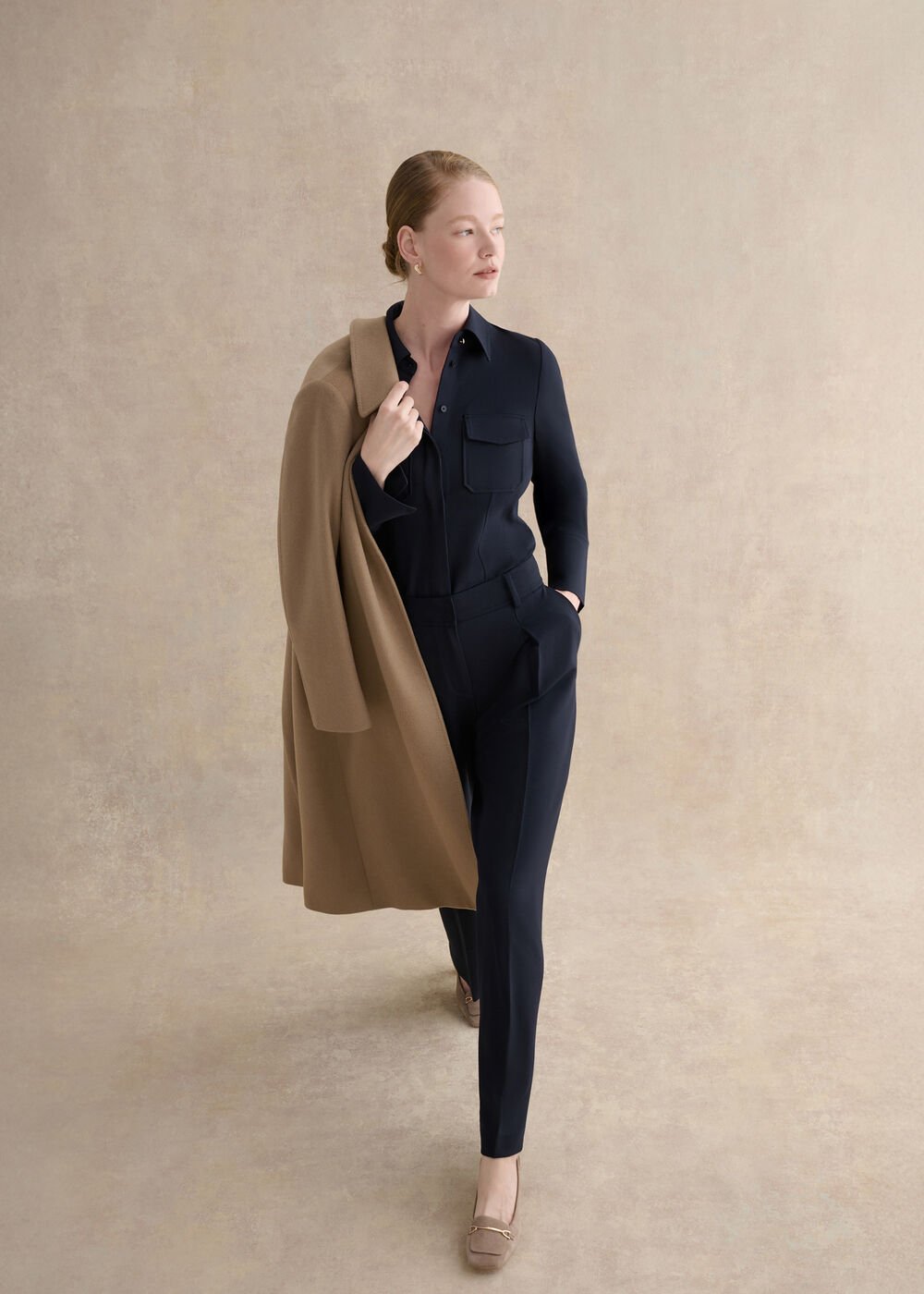 Dannie Fitted Shirt, Hobbs Navy, hi-res