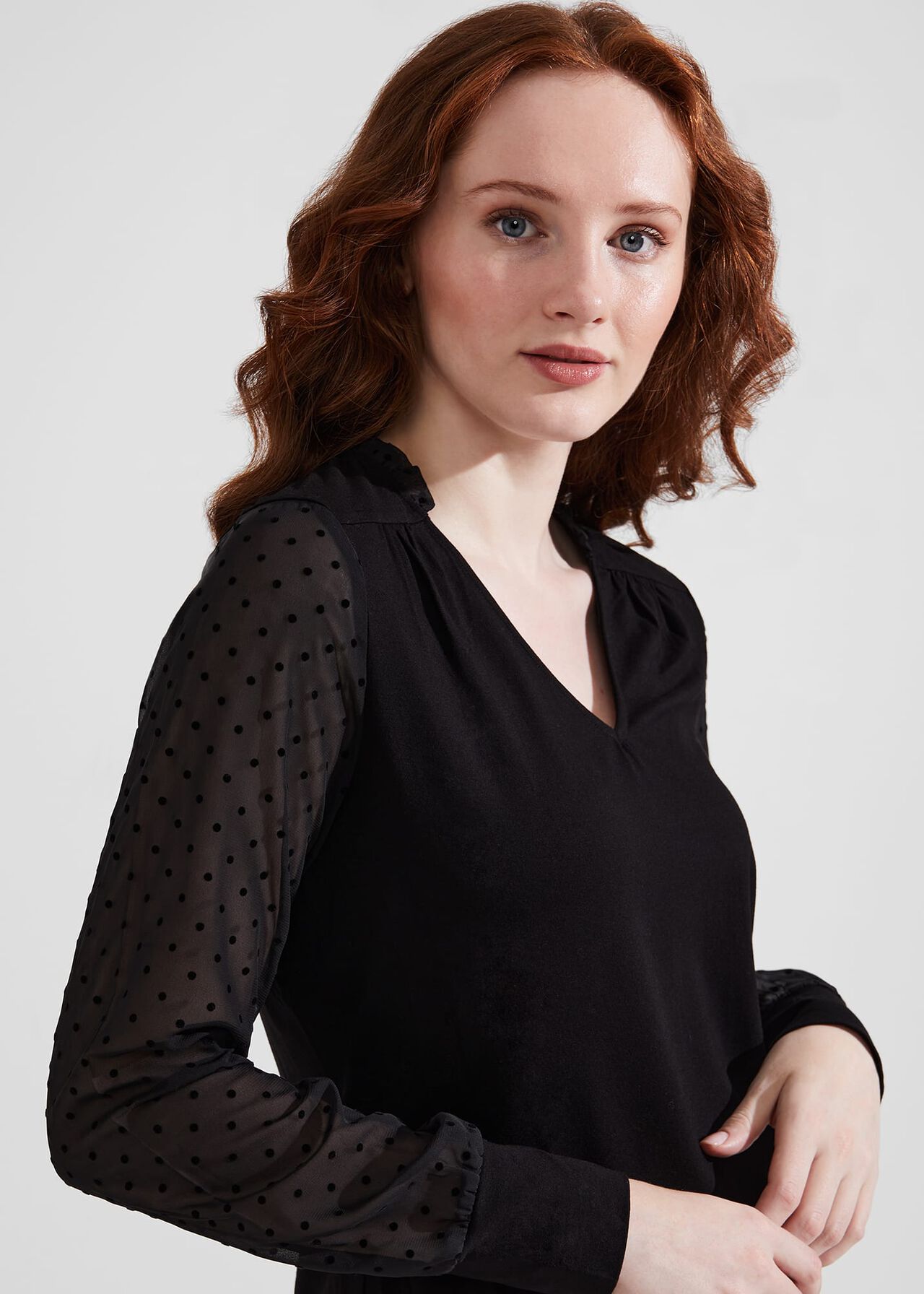 Louisa Dobby Top, Black, hi-res