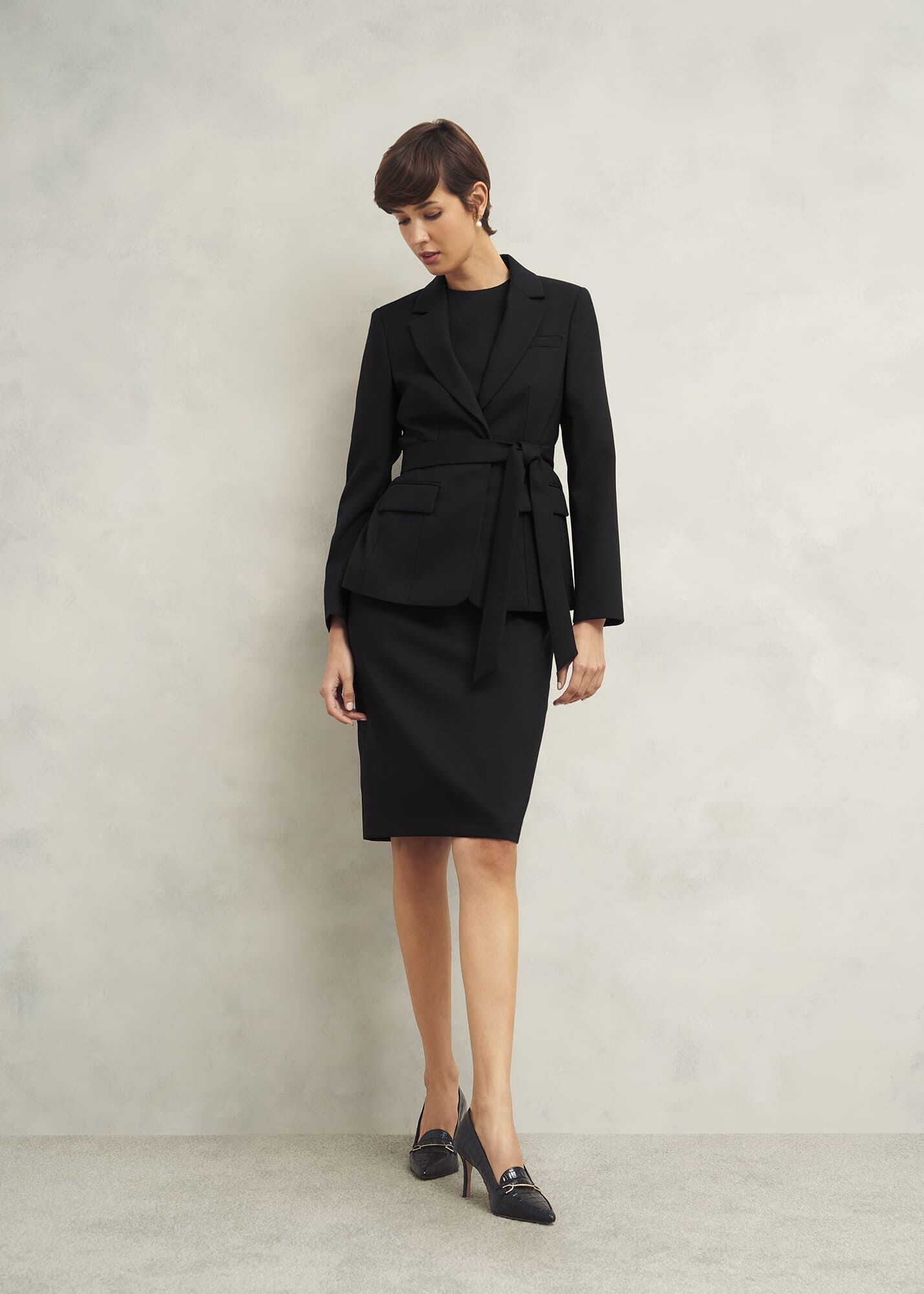 人気【Hobbs London】UK発 Casey ペンシル ドレス ワンピース 黒 Casey Dress With Wool | Hobbs US |