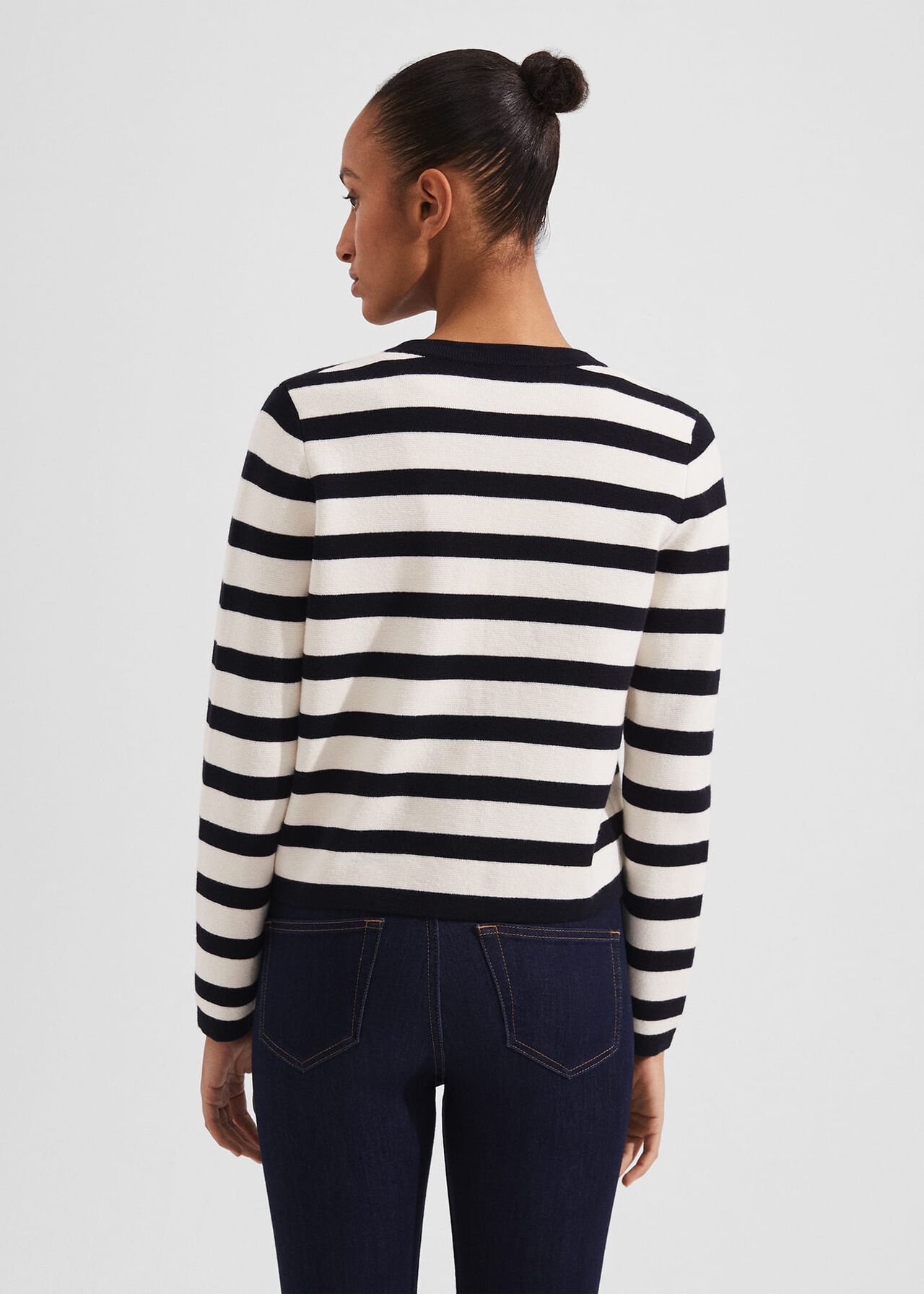 Nyra Stripe Jacket, Ivory Hobbsnavy, hi-res