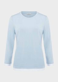 Amelie Cotton Top, Dusky Blue, hi-res