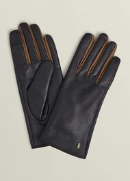 Iva Leather Gloves, Black Camel, hi-res