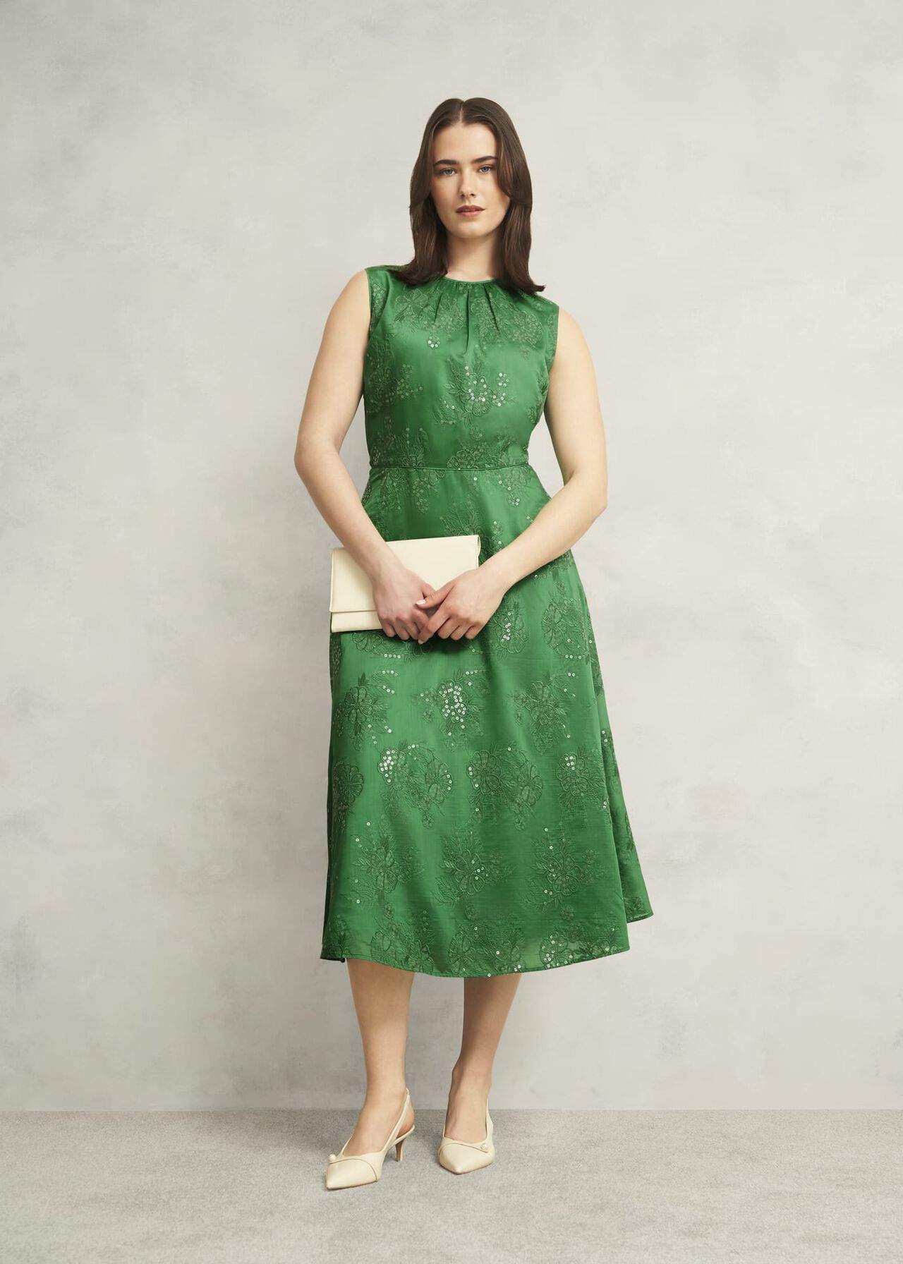Rachel Embroidered Dress, Cilantro Green, hi-res