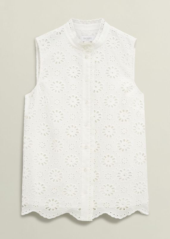 Cassie Broderie Top