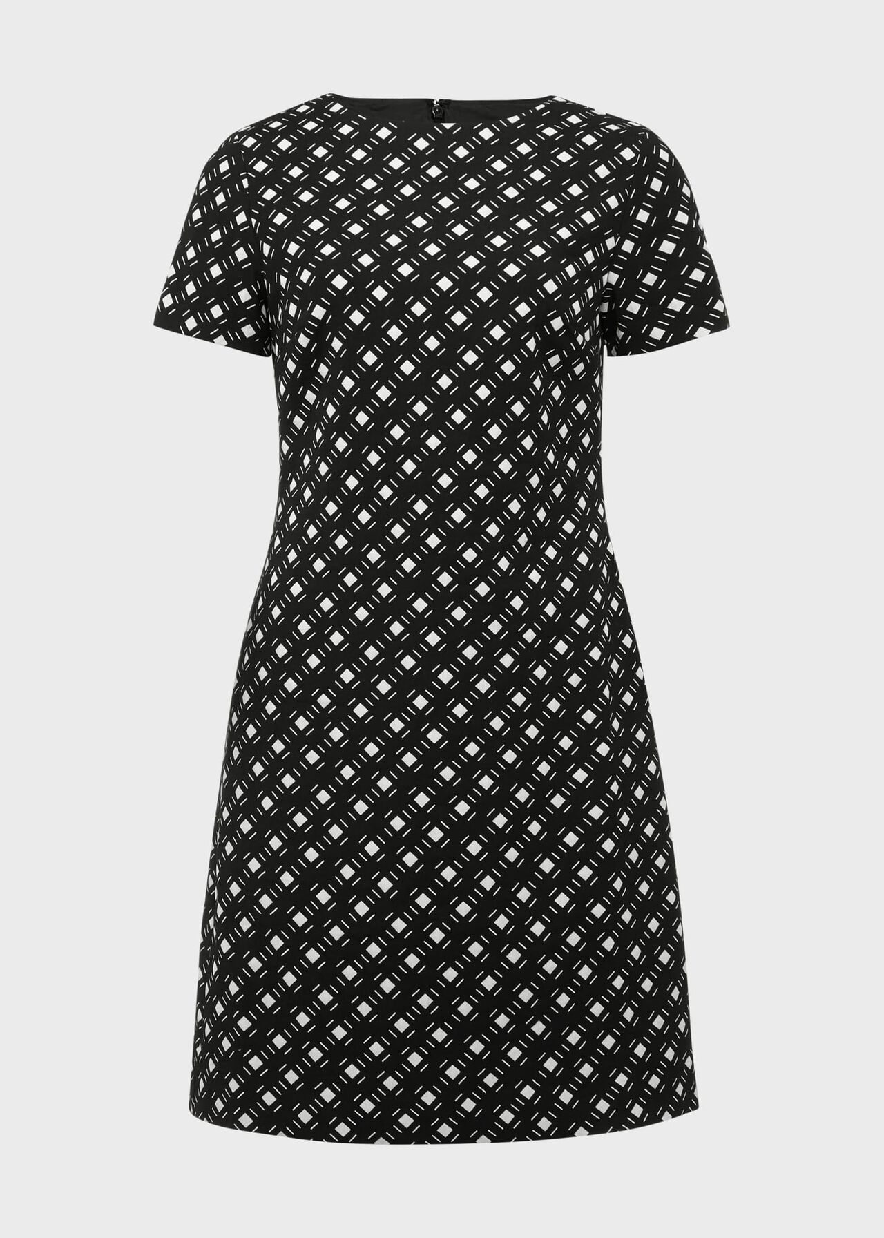 Simona A Line Dress, Black Ivory, hi-res