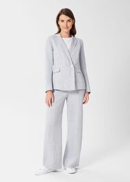 Maeve Linen Jacket, Pale Blue, hi-res