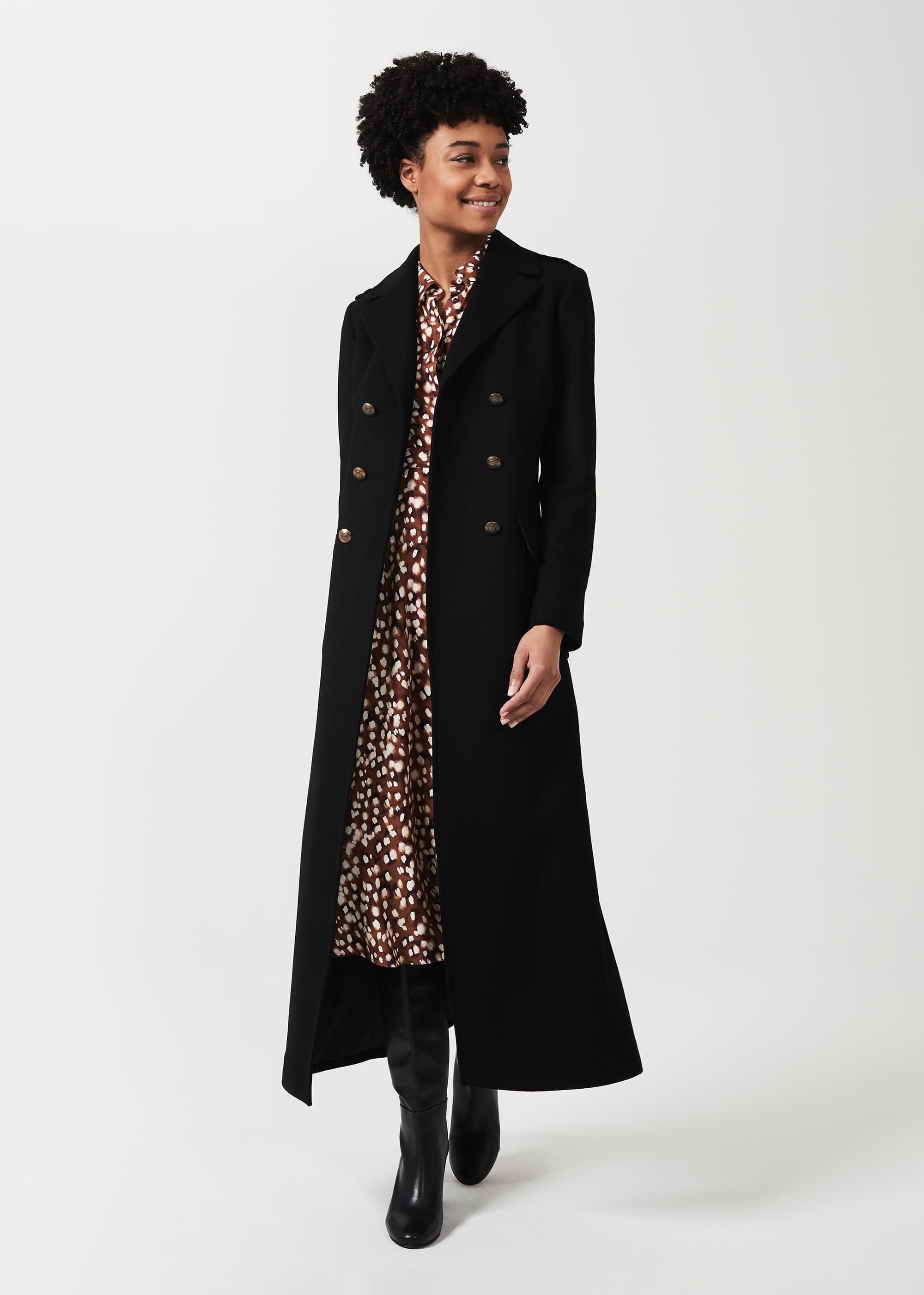 hobbs bianca maxi coat black