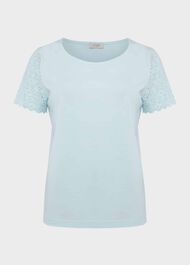 Jessie Broderie Top, Clearwater Blue, hi-res