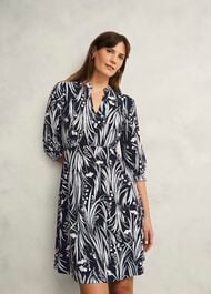 Petite Mollie Jersey Dress, Navy Ivory, hi-res