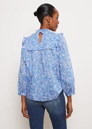 Alden Blouse, Blue Ivory, hi-res