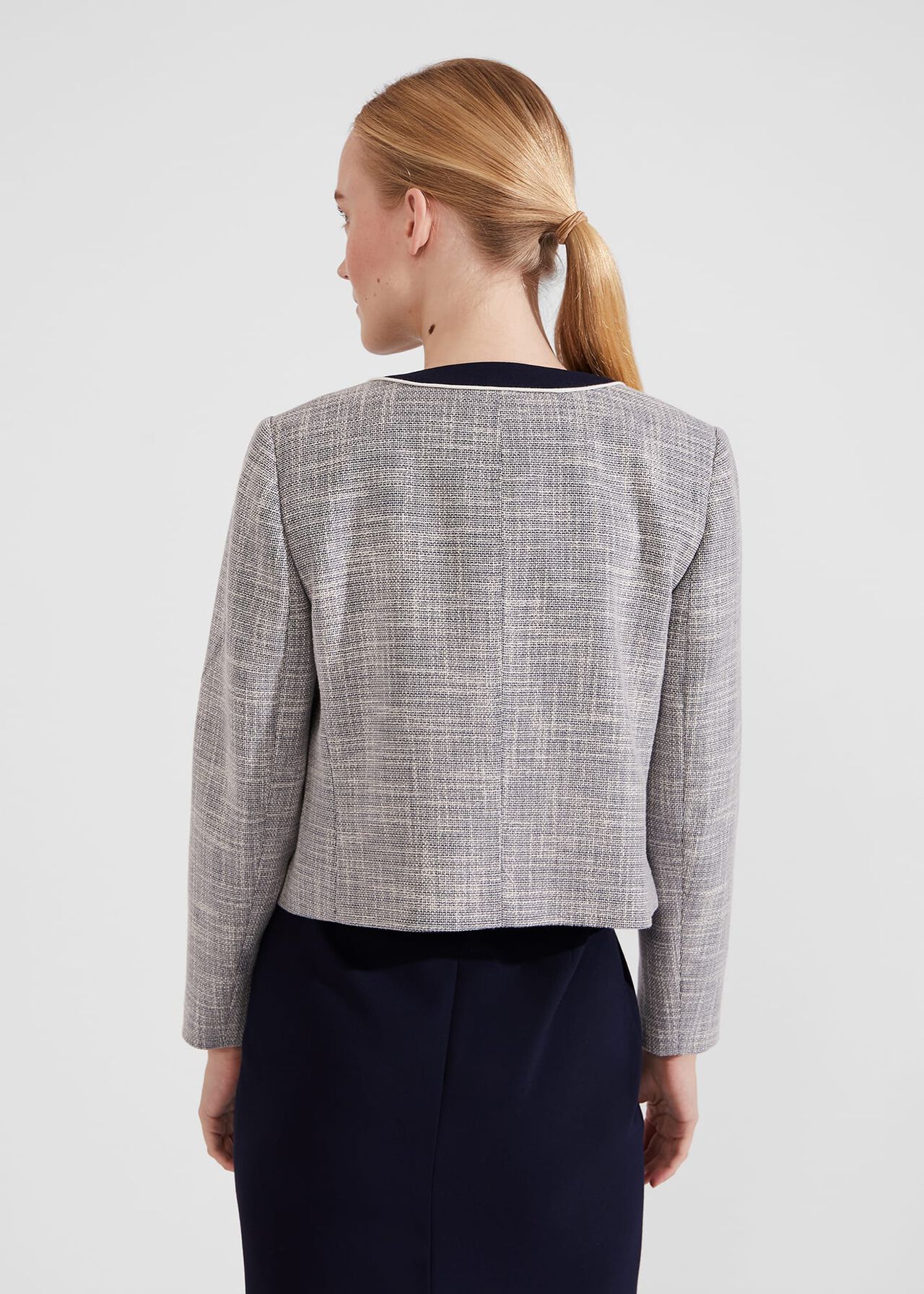 Laurie Jacket With Cotton, Navy Ivory, hi-res