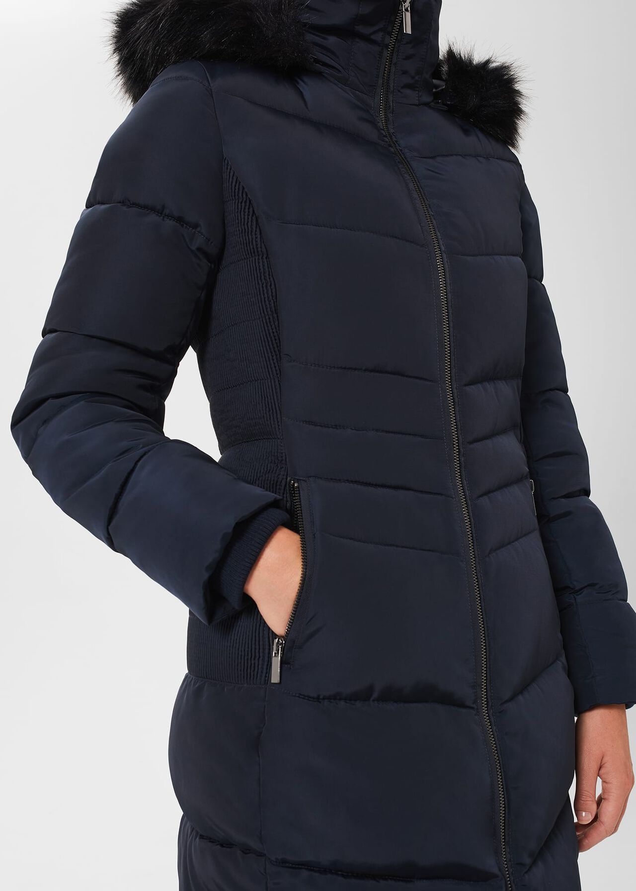 Tali Puffer With Hood, Navy, hi-res