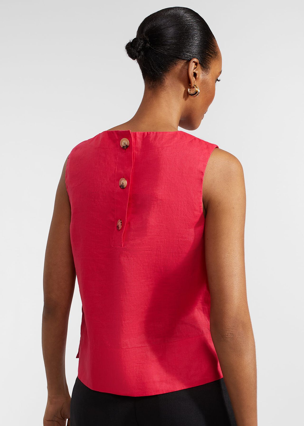 Malindi Linen Top, Rouge Pink, hi-res