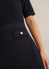 Petite Petra Knitted Dress, Hobbs Navy, hi-res