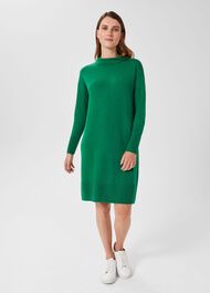 Talia Knitted Dress With Cashmere, Leaf Green, hi-res