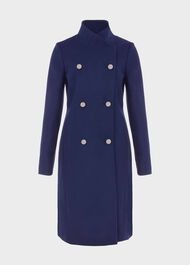 Johanna Wool Blend Coat, Deep Blue, hi-res