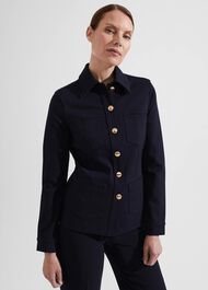 Petrie Jersey Jacket, Navy, hi-res