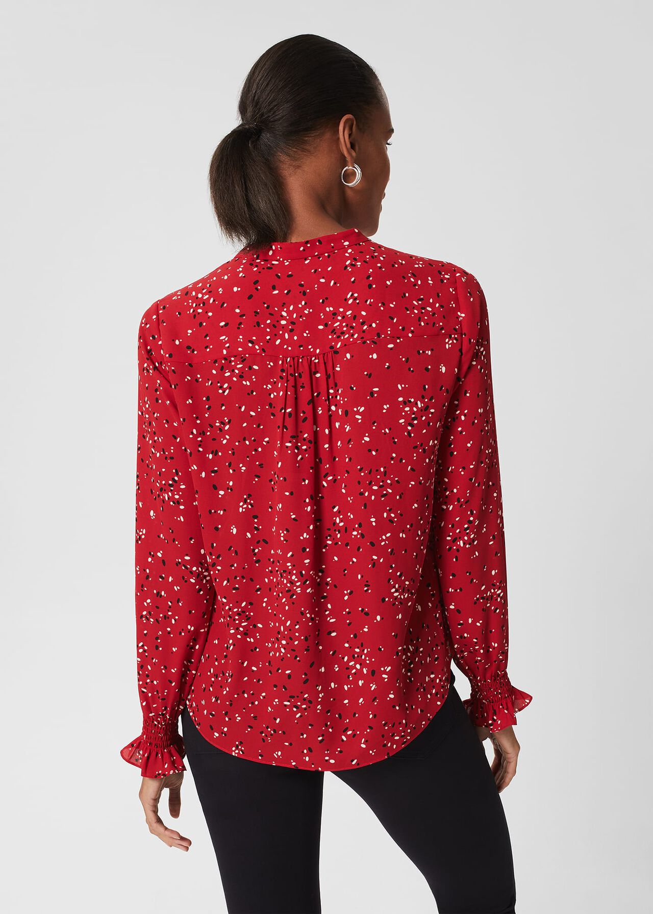 Aisha Printed Blouse , Red Multi, hi-res