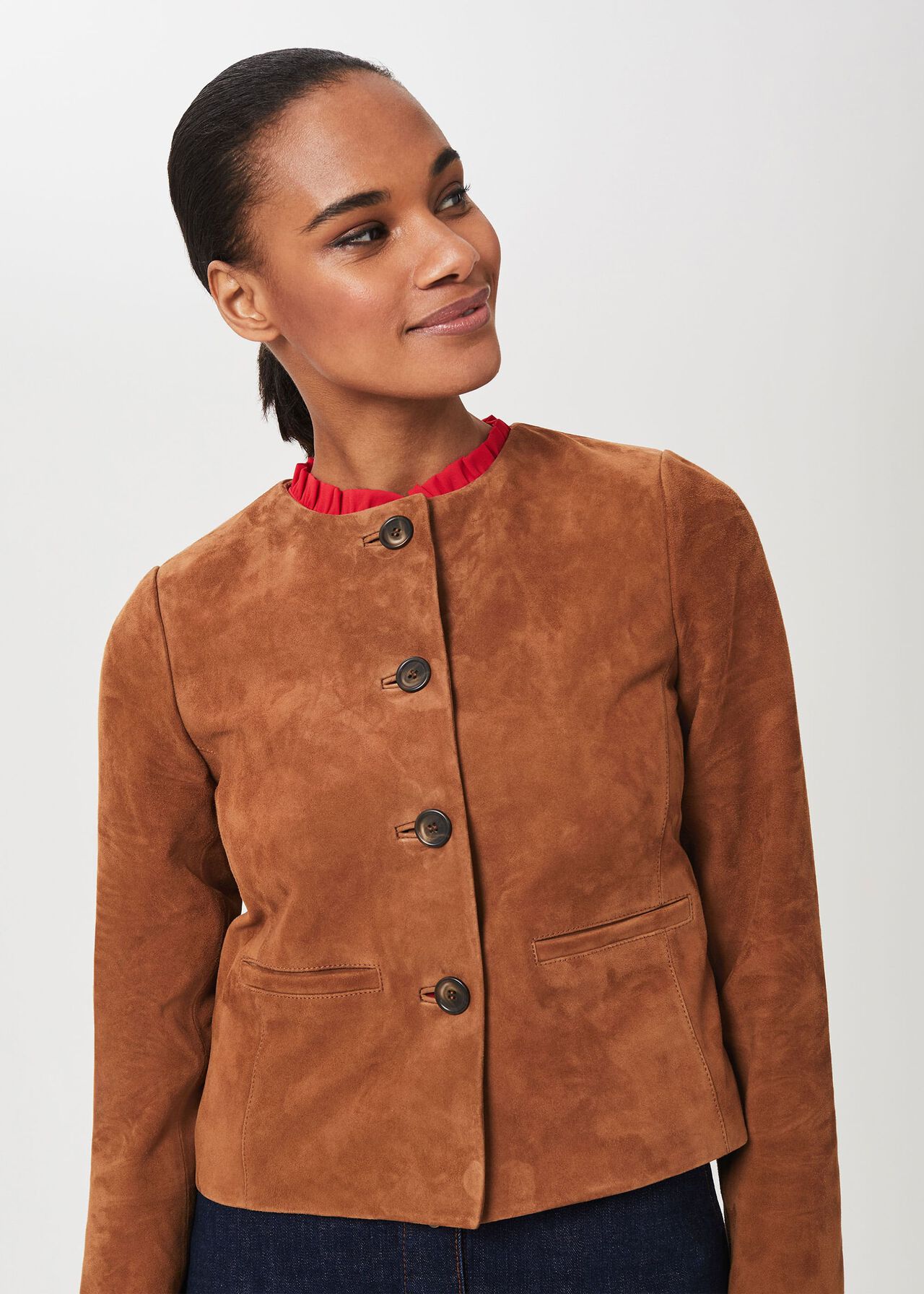 Mariette Suede Jacket, Toffee, hi-res