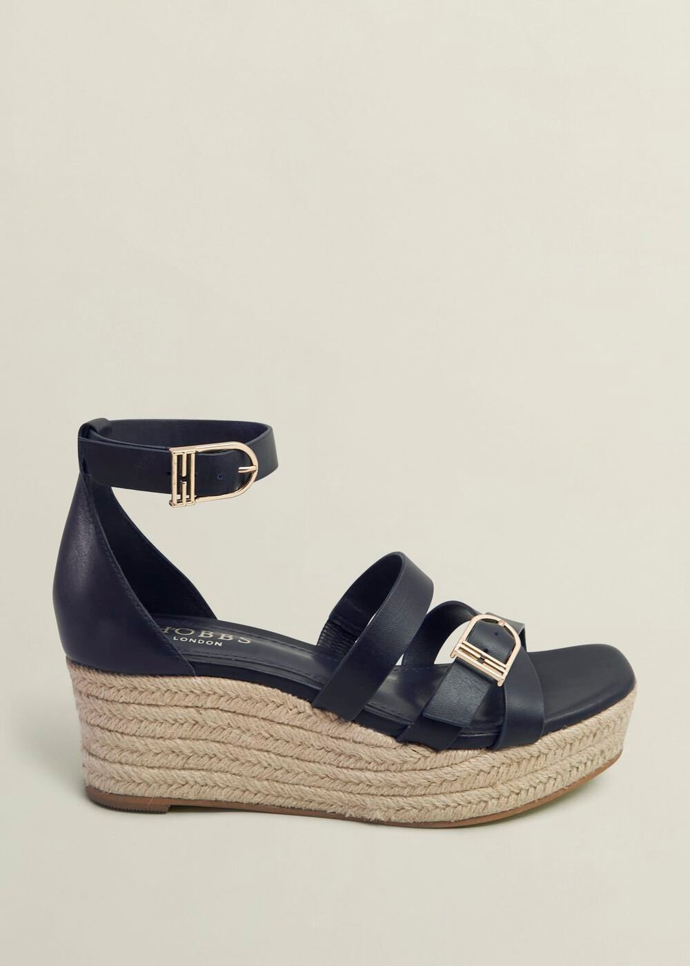Paloma Leather Espadrilles, Hobbs Navy, hi-res