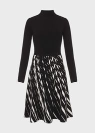 Petite Reva Dress, Black Ivory, hi-res