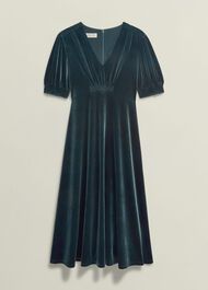Petite Dormer Velvet Dress, Evergreen, hi-res
