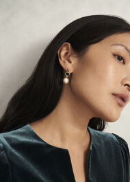 Priscilla Earrings, Green Ivory, hi-res