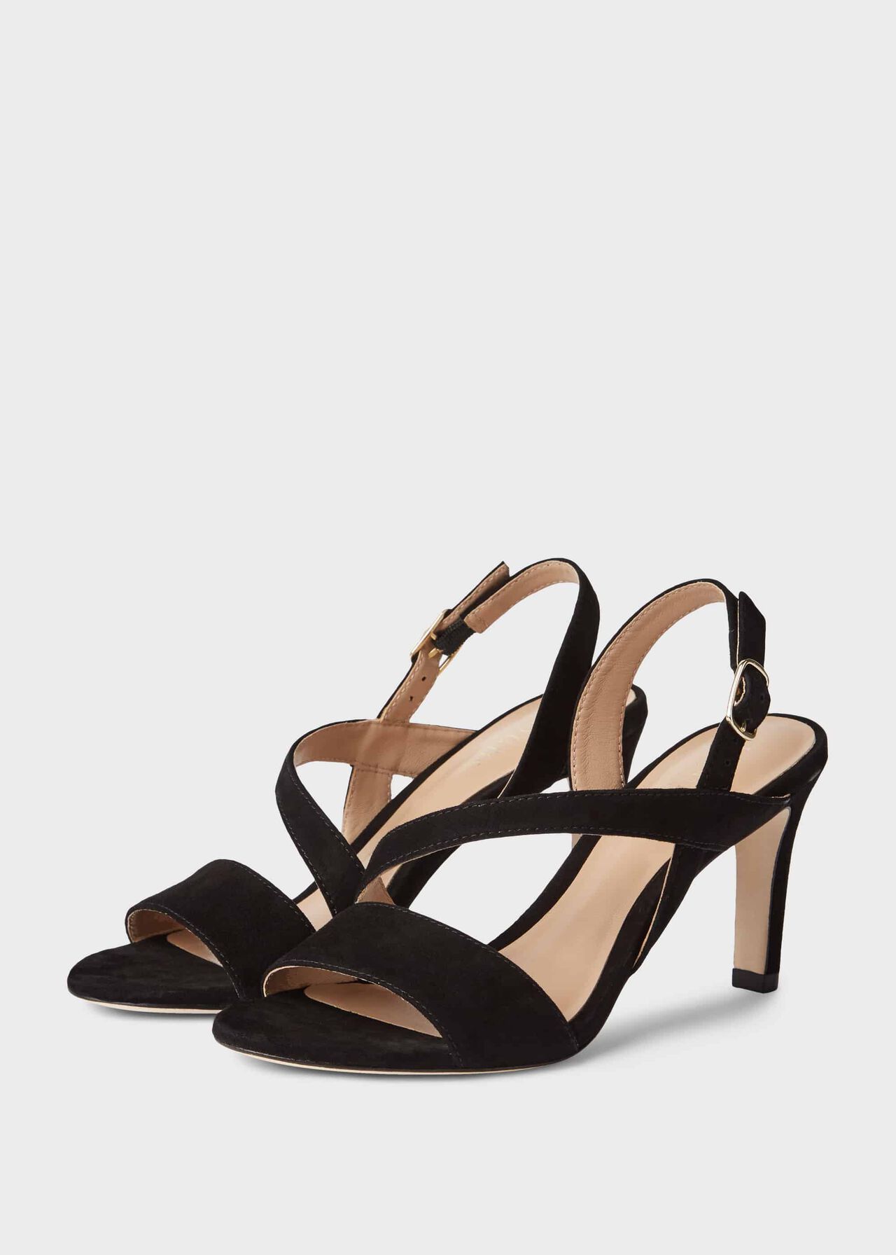 Mila Suede Sandals, Black, hi-res