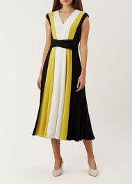 Bailly Dress, Blk Chartreuse, hi-res