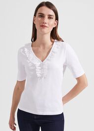 Demi Broderie Top, White, hi-res