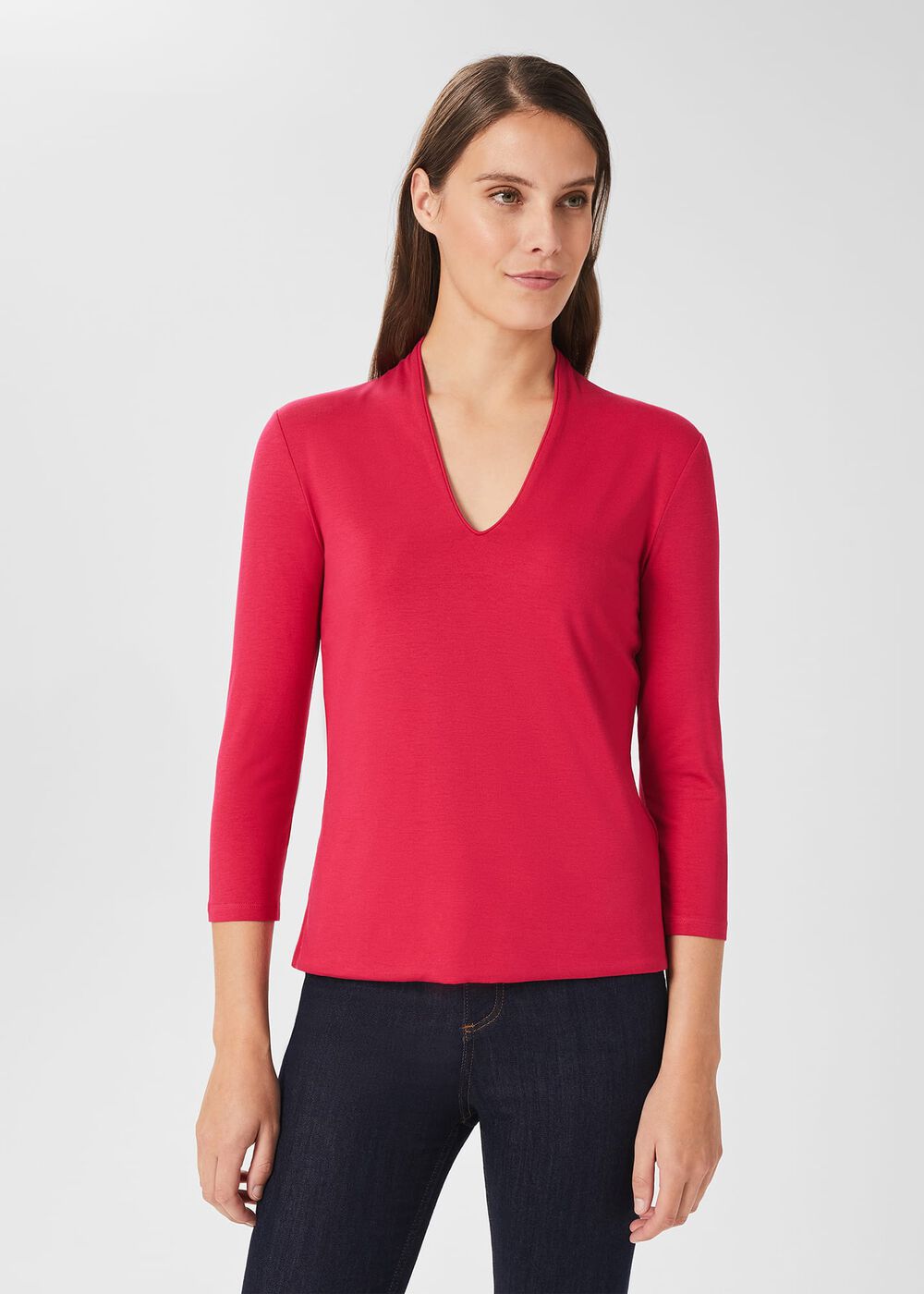 Aimee Double Fronted Top, Fuchsia Pink, hi-res
