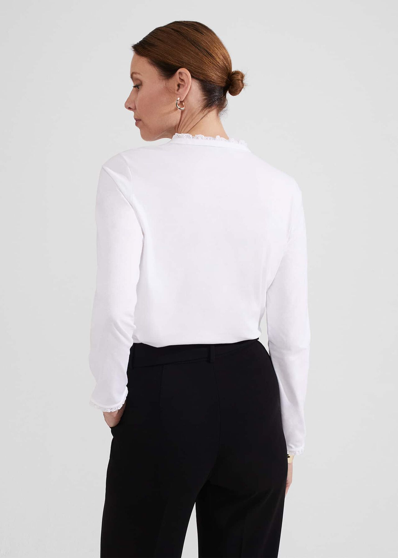 Lilah Cotton Top, White, hi-res