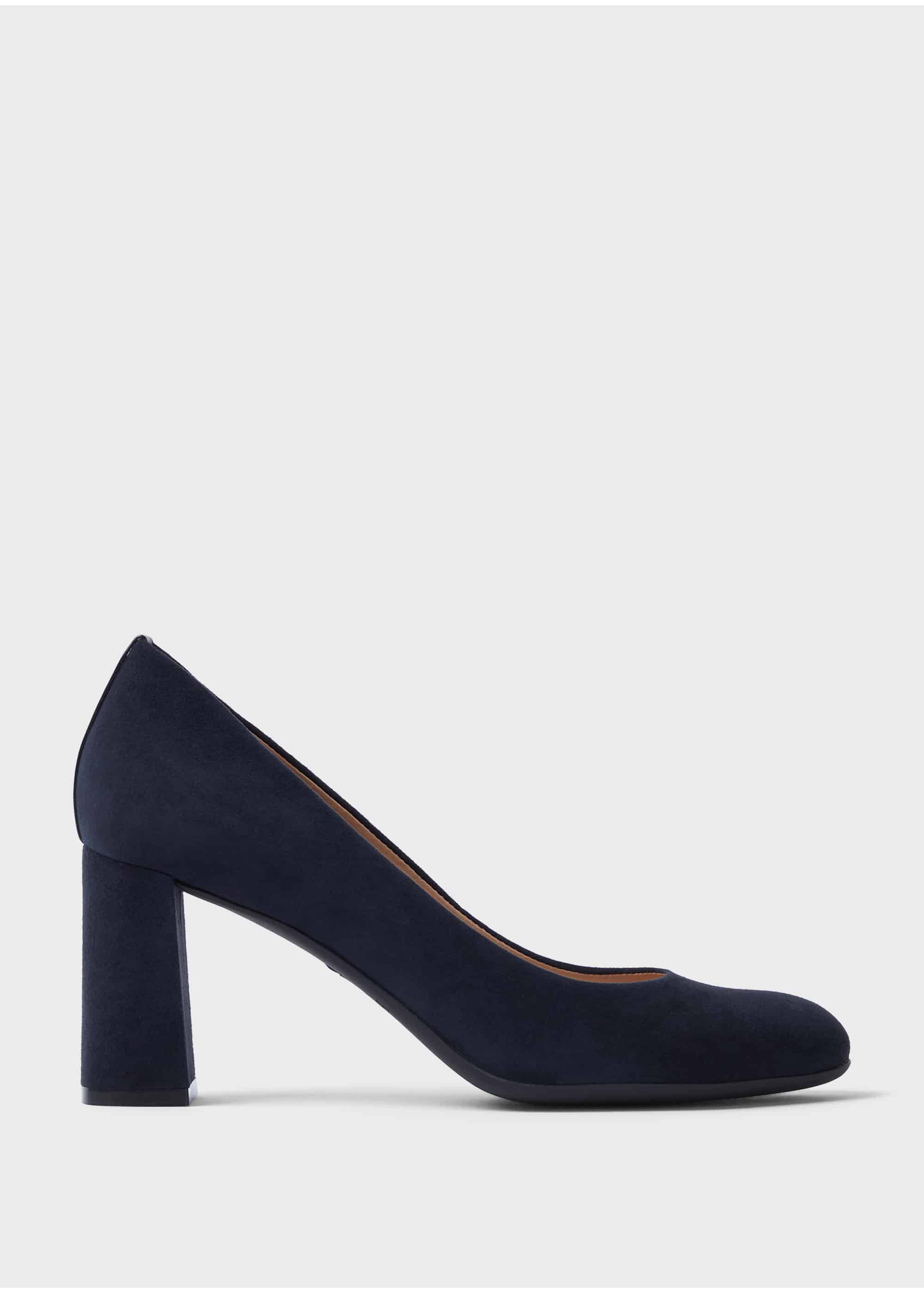 navy and cream court shoes