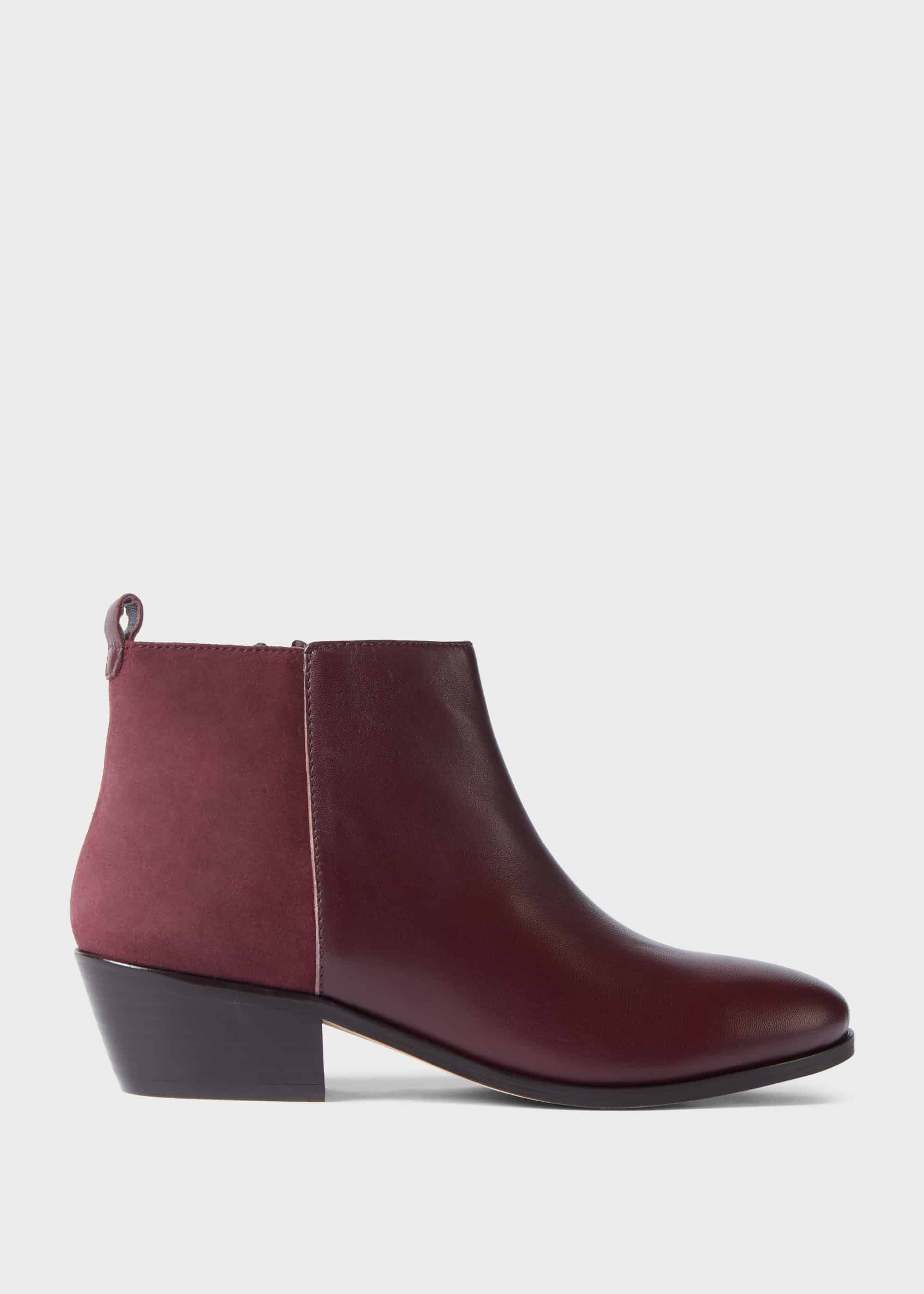 wine ankle boots