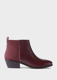 Alice Leather Ankle Boots, Wine, hi-res