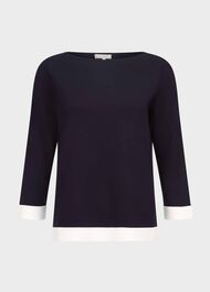 Gracie Sweater, Navy Ivory, hi-res
