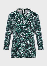 Julia Printed Top, Green Multi, hi-res