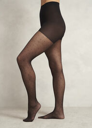 Polka Dot Tights, Black, hi-res