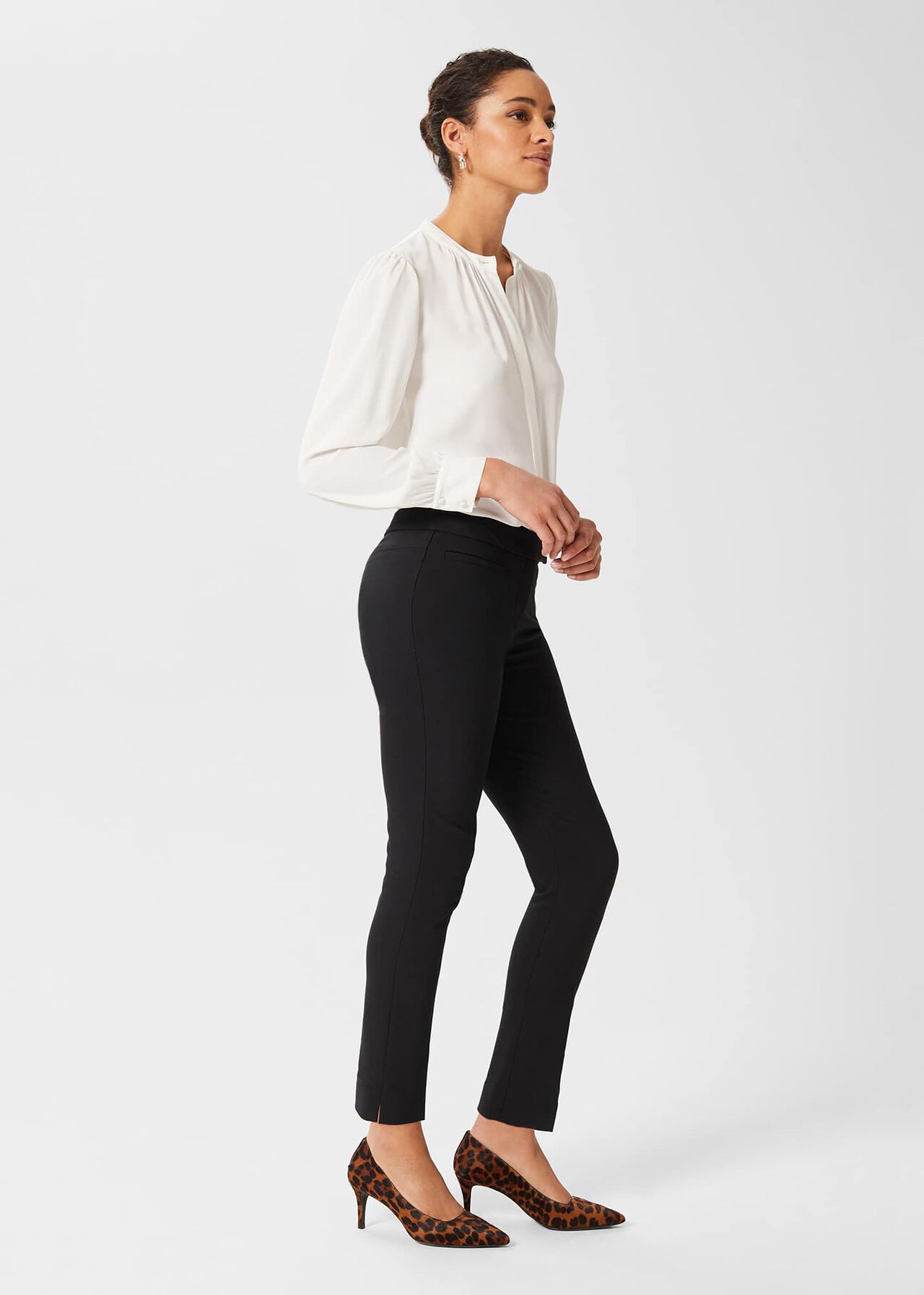 Annie Slim Trousers With Stretch, Black, hi-res
