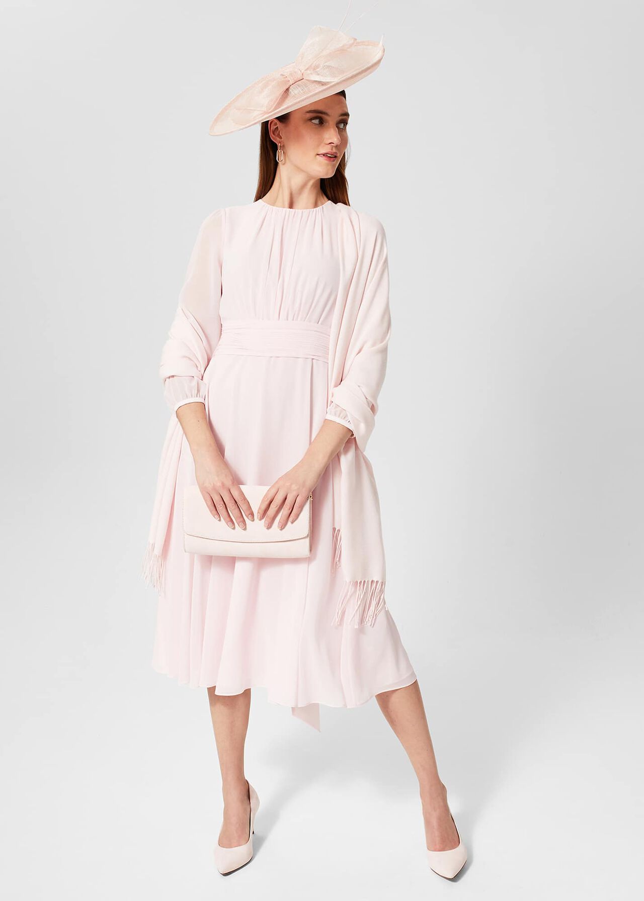 Arianne Fit And Flare Dress, Pale Pink, hi-res