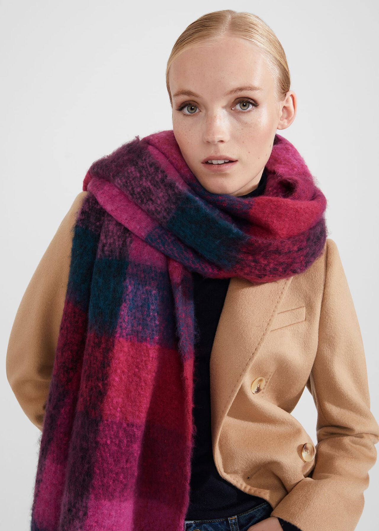 Catherine Scarf, Plum Pink Multi, hi-res