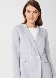 Maeve Linen Jacket, Pale Blue, hi-res