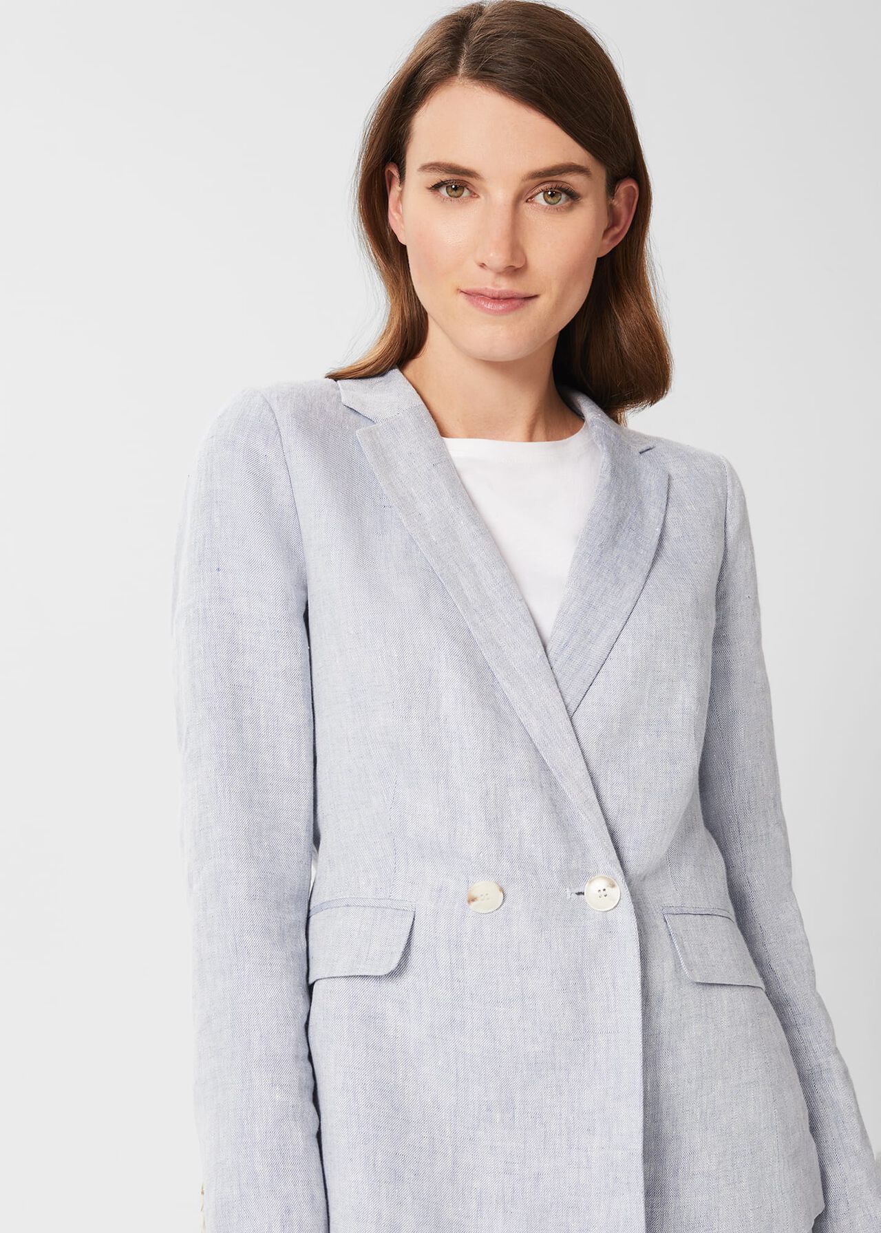 Maeve Linen Jacket, Pale Blue, hi-res